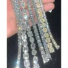 Factory VVS Moissanite Diamond Chain Sier Hip Hop Jewelry Cuban Link Chain Iced Out Clustered Tennis Necklace Chain