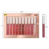 Batom 10 Cores Conjunto Matte Lipgloss Atacado Batom Líquido Maquiagem Lip Color Batom Longa Duração Sexy Vermelho Rosa Nude Lip Gloss Bulk 230915