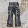 Mens Jeans Bol erkekler vintagemetal sprey boyalı mikro alevli pantolon sokak kıyafeti streç denim sıska yüksek kaliteli hombre 230915