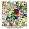 50 pçs papagaio criativo graffiti dos desenhos animados adesivo pvc diário skate diy carro decoração à prova dwaterproof água