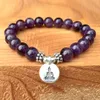 SN1062 Top Amethyst Armband Yoga Kvinnor Ametyst smycken Chakra Healing Crystals Addiction Insomnia Wrist Mala Beads Jewelry275H