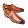 Herren-Retro-Casual-Business-Schuhe, Mikrofaser-Leder, quadratische Zehenpartie, Slip-on-Schnalle, Herrenkleid, Büro, flach, Hochzeit, Party, Oxfords für Jungen, Party-Schuhe