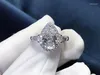 Pierścienie klastra 14K AU585 Białe złote kobiety w przyjęciu na przyjęcie zaręczynowe 1 2 3 4 5 Woda Drop Pear Morsanite Diamond Trapezoid