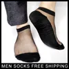 Men's Socks PEAJOA Brand Sexy Black Men Silk Transparent Gay Sheer Formal Sock Fetish Dress Suit 1 Pair True Pictures
