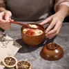 Geschirr-Sets, Holzschüssel, Deckel, Nussschalen, japanische Ramen-Snack-Deckel, zum Servieren von Salat für kleine Kinder