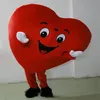 2020 Wysokie wysokiej jakości czerwone serce kostium dla męskiej męskiej rozmiar Fancy Heart Love Mascot Costume243z