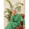 Ethnische Kleidung Mode Satin Sliky Djellaba Muslim Kleid Dubai voller Länge Fledermausärmel weich glänzend Abaya Türkei Islam Robe
