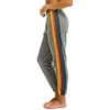 Pantalon de deux pièces pour femmes Designer Sweat à capuche surdimensionné Rainbow Stripe Sweat-shirt à manches longues Zipper Pocket Manteau Veste Spring Casu322H