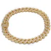 Iced Out Miami Cuban Link Chain Mens Rose Gold Chains Grosso Moissanite Chain Colar Pulseira Moda Hip Hop Jewelry3401
