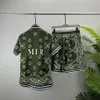 Designer pakoverhemd kort lente herfst nieuw klassiek patroon kleine bloemenprint shirts met korte mouwen shorts maat M-3XL255j