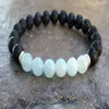 SN1064 Hoge Kwaliteit Vulkanische Lava Aquamarijn Armband Mode Natuursteen Heren Armband Nieuw Ontwerp Yoga Bracelet326L