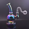 DHL gratuit 7 pouces verre brûleur à mazout Bong narguilés 14mm femelle huile Dab plate-forme arc-en-ciel épaisseur recycleur cendres receveur Bongs avec tuyau de brûleur à mazout en verre mâle prix le moins cher