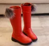 Boots Children Fashion Long 2023 Winter Fur Kids Chelsea Snow Retro Girls Knight mångsidiga mjuka sportskor 230915