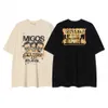 Galleries Dept Harajuku 23SS Vintage Washed Gold Stamp Letters Migos tryckt logotyp T -shirt Löst överdimensionerad Hip Hop Unisex Kort ärm TEE TCO TCO