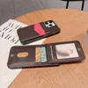 Luxus-Wallet-Smartphone-Hüllen für IPhone 15 14 13 13pro 12 12pro 11 Pro Max X Xs Xr 8 7 Plus Leder-Kartentaschenetui mit Blumendruck