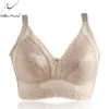 Women's Full Cup Plus Size Bras Non Padded Cotton Brassiere Unlined Lace Bralette Wireless Minimizer Bras Lingerie BH1202V