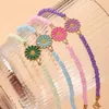 Charm Armbanden Koreaanse Bloemen Daisy Boheemse Kleurrijke Kristal Kralen Armband Handgemaakt Voor Vrouwen Pulseira Sieraden 4 STKS/SET