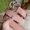 Top Quality Pink Embroidery Leather Belt 3 colors Steel Buckle Designer Women Belts 2023 New Arrival Lady Dress Waist Belts 2/3cm with Box