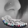 100st Punk Style Piercing Nose Lip Body Jewelry for Man Women Studs 1 8mm rostfritt stål Kropp Piercing smycken235h