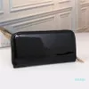 Designer- Women bags High Quality Patent Leather WALLET Women Long canvas Zipper Card Holders Purses Woman Wallets Coin bag219G