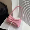 Bolsos de noche Color sólido Doblado Damas Pequeño Bolso de hombro Diseño de moda Pu Cuero Mujer Axila Precioso Arco Bolso Femenino Monedero