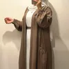 Vêtements ethniques EID Luxury Abaya Kimono Hijab Robe musulmane pour femmes 2023 Mode d'été Ceinture ouverte Abayas Dubai Party Turquie Islam Kaftan