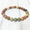 MG0355 Äkta Picasso Jasper Armband Natural Stone Handgjorda armband Meditation Wrist Mala Divine Feminine Armband305C