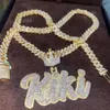 Custom Bust Down Iced Out Gra Certificate Lab Diamond Vvs Moissanite Diamond Custom Name Necklaces