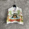 2021 весна лето высококачественная мужская рубашка модельер с принтом из шелка и хлопка с длинным рукавом для отдыха роскошные мужские shi313r