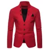 Trajes para hombre Blazers talla europea 2019 primavera otoño varios botones decorativos traje informal con cuello levantado para hombre 193K