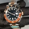 2023 Ny klassisk lyxig herrklocka Två ton GMT RootBeer 40mm keramik Bezel Cal.3285 Automatisk rörelse 904 Rostfritt stålarmband Vattentät armbandsur