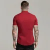 Nowe przybysze Summer Man krótkie rękawowe koszula Solidna fitness stojak obster super szczupły dopasowanie sukienki biznesowej guzika gimnastyczna tops215z