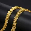 Lyx 999 gult guldhalsband för män 8m10m12m halsband dominerande thailändsk nackkedja födelsedagsjubileum fina smycken gåvor196j