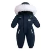 Rompers 30 degree Winter Ski Suit Plus Velvet Baby Jumpsuit Boy Overalls Warm Kids toddler girl Clothes Children Clothing coat overcoat 230915