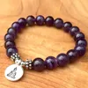 SN1062 Top Amethyst Armband Yoga Kvinnor Ametyst smycken Chakra Healing Crystals Addiction Insomnia Wrist Mala Beads Jewelry275H