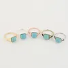 Everfast Whole 10pc Lot Big Square Blue Stone Rings Classic Retro Finger Rings Women Men Jewelry EFR007329l