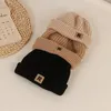 Caps Hoeden Effen Letter Baby Gebreide Muts Herfst Winter Warme Mutsen Cap voor Peuter Koreaanse Eenvoudige Kinderen Jongens Meisjes Brimless Baggy Meloen 230915