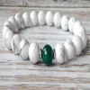 SN1074 2016 Mens Yoga Pulseira Howlite Malaquita Pulseira Pedra Natural Mala Beads Jóias Whole282M