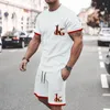 Heren Trainingspakken 3D Korte Mouw Pak Shorts Strand Mandarijn Pakken Voor Mannen Heren Tuxedo Moderne Fit Full Body Regen werk