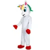 Unicorn Mascot Costume Animal Pony Mascot Costume Cute Heart Printed Parade Clowns Födelsedagar för vuxna Halloween Party Costumes211q