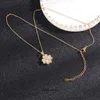 Pendant Necklaces Four-leafed Clover Designers Jewelry Diamonds Necklace Women Titanium Steel Gold-plated Never Fade Not