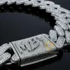 Grande colar masculino pesado prata 925 gelado vvs moissanite baguette diamante hip hop cubano link chain230e