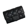 Women Coin Purse äkta läderplånbok Luxury Designer Quality Flip Short Caviar Card Holder Sheepskin Grid Mönster Nyckelfodral med3136