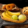 Cestas de almacenamiento Cedro nórdico Tejido Cesta de alambre Huevo Gourmet Comida Props Fruta