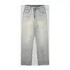 Mens Jeans AutumnWinter American High Street Stretch Crepe Cat Beard Designer Straight and Versatile Long Pants 230915