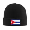 Bérets Drapeau De Cuba Skullies Bonnets Casquettes Hiver Chaud Tricot Chapeau Hommes Femmes Hip Hop Adulte Cubain Patriotique Bonnet Chapeaux Casquette De Ski En Plein Air