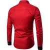 Red Black Patchwork Shirt Men 20202Autumn New Slim Fit Mens Dress Shirts Casual Business Social Shirt Male Hit Color Chemise 3XL286f