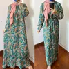 Vêtements ethniques Robe musulmane du Moyen-Orient Jilbab Abaya Ramadan Mode Imprimer Manches longues Dubaï Robe islamique turque Abayas sans hijab