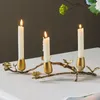 Candle Holders Personalized Romantic Holder Unique Aesthetic Luxury Metal Flower Brass Portavelas Table Decoration Items