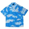 UNCLEDONJM Camisa extragrande con cielo azul y nubes blancas, ropa de Hip Hop para hombres, camisa con botones para hombres, SUR-97021294T de manga corta 2021